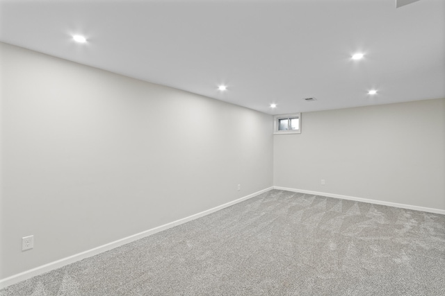 basement featuring carpet floors