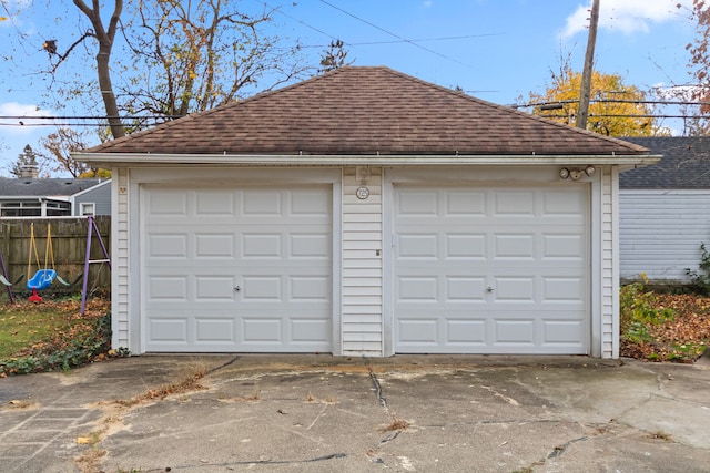 view of garage