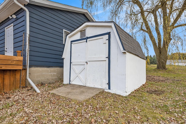 view of shed