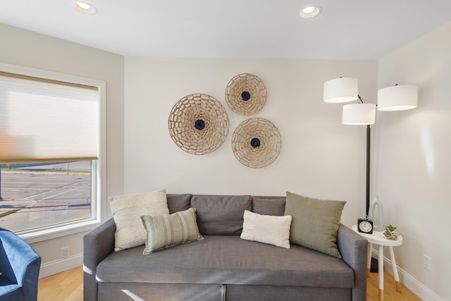 living room featuring light hardwood / wood-style flooring