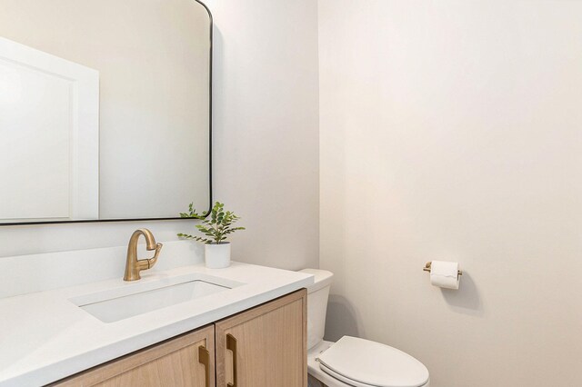 bathroom with toilet and vanity