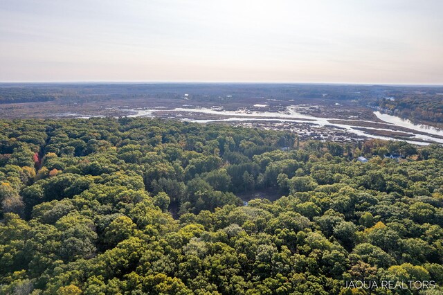 view of aerial view at dusk