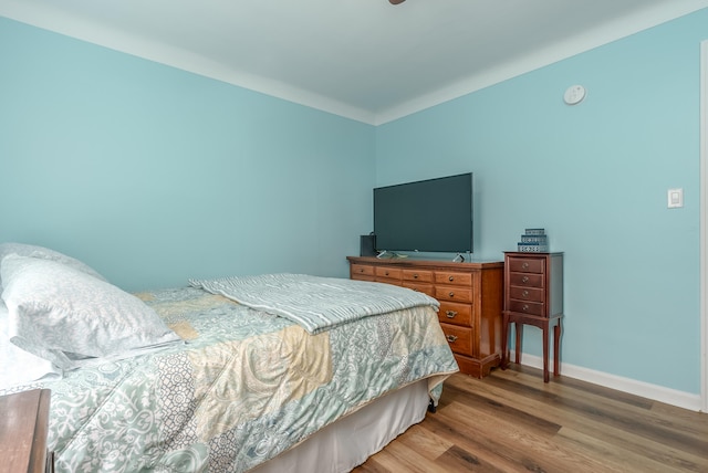 bedroom featuring hardwood / wood-style flooring