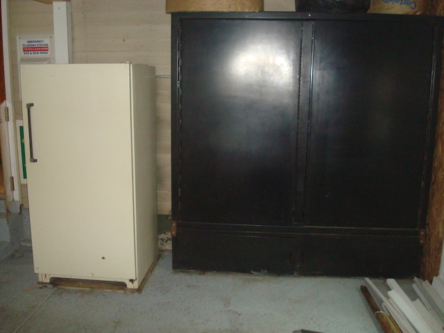 interior details with white refrigerator