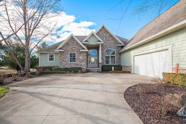 view of front facade with a garage