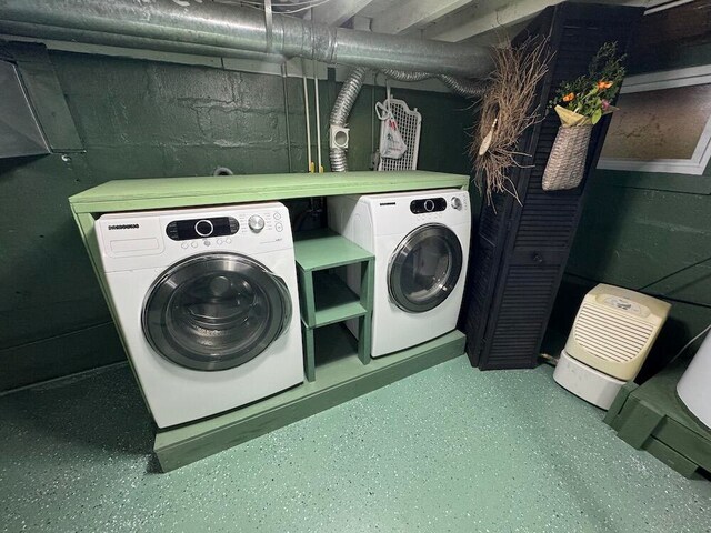 laundry room with washing machine and clothes dryer