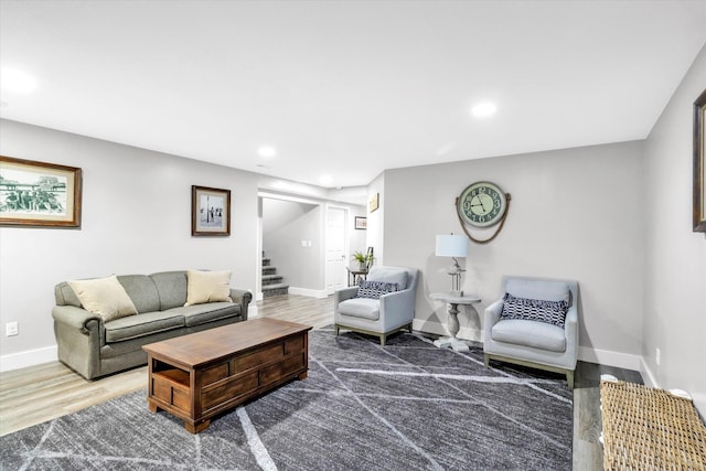 living room featuring hardwood / wood-style floors