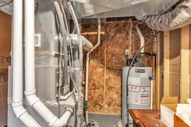 utility room featuring gas water heater