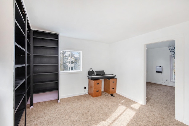 office featuring light colored carpet