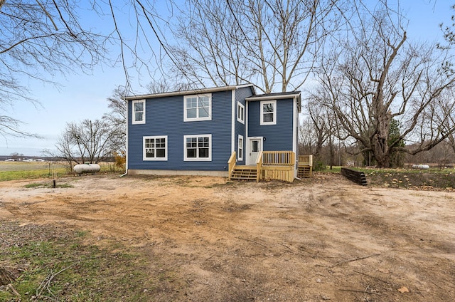 view of front of house featuring a deck