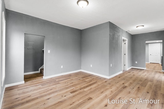 unfurnished room featuring light hardwood / wood-style floors