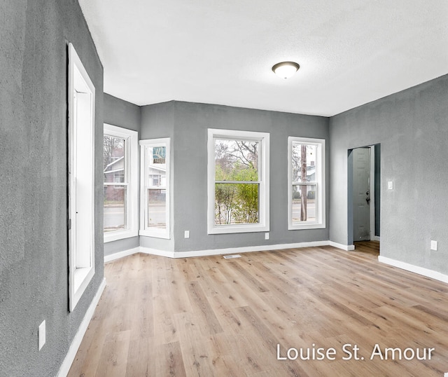 unfurnished room with light hardwood / wood-style floors