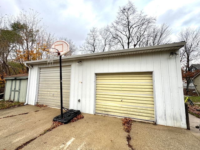 view of garage