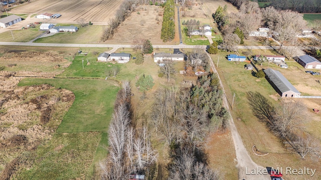 bird's eye view featuring a rural view