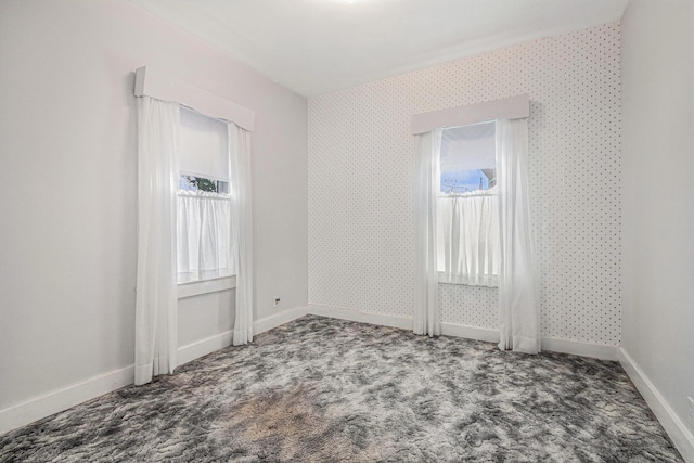 carpeted empty room featuring a wealth of natural light