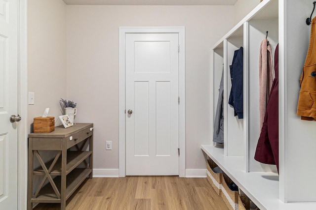 mudroom featuring light hardwood / wood-style floors