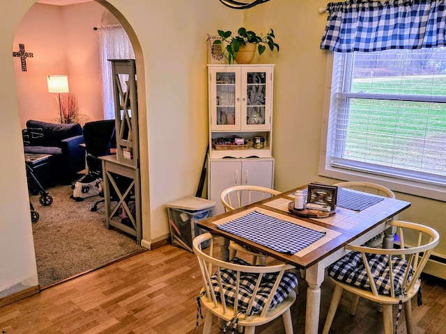 dining room featuring light hardwood / wood-style floors