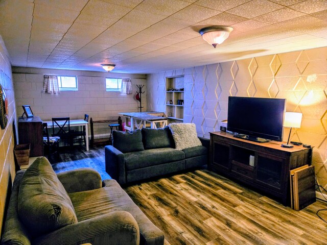 living room featuring hardwood / wood-style flooring