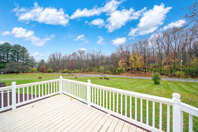 deck featuring a yard