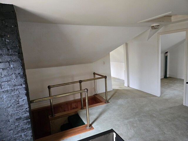 additional living space with carpet and vaulted ceiling