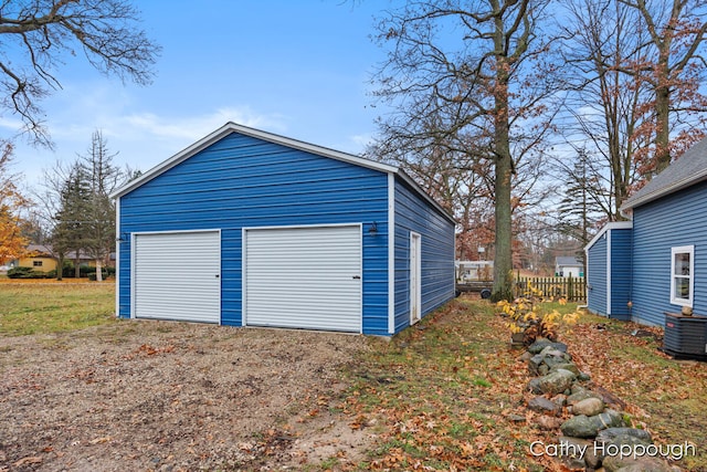 garage featuring central AC unit