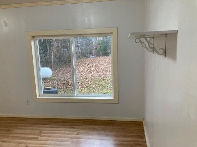 unfurnished dining area with light wood-type flooring and a wealth of natural light