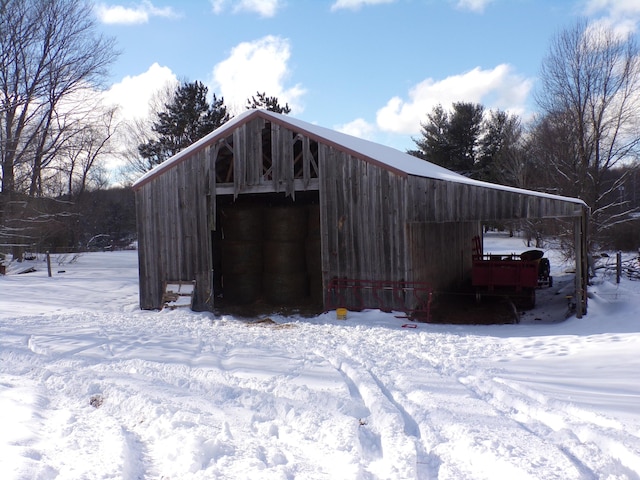 view of snow covered structure