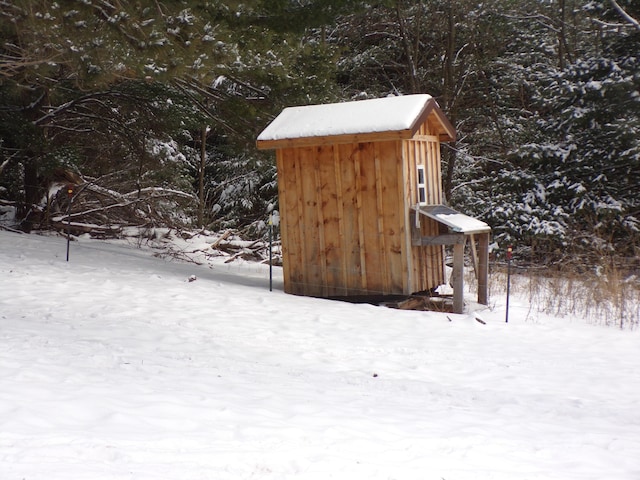 view of snow covered structure