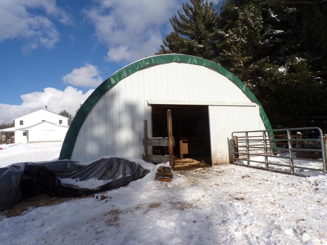 view of snow covered structure