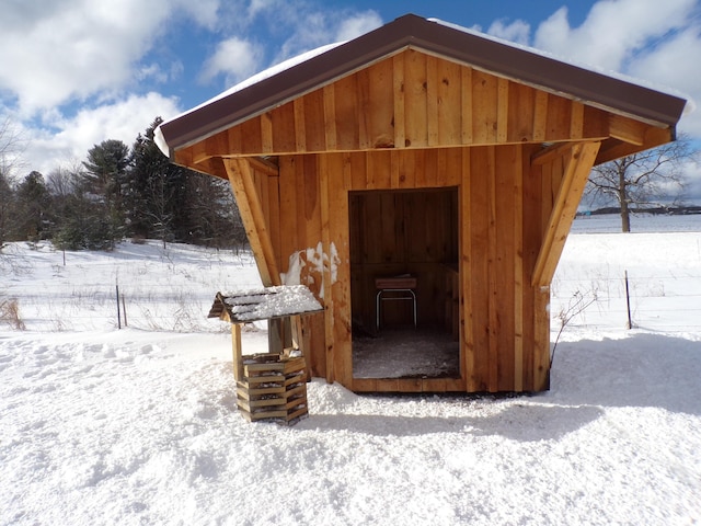 view of snow covered structure