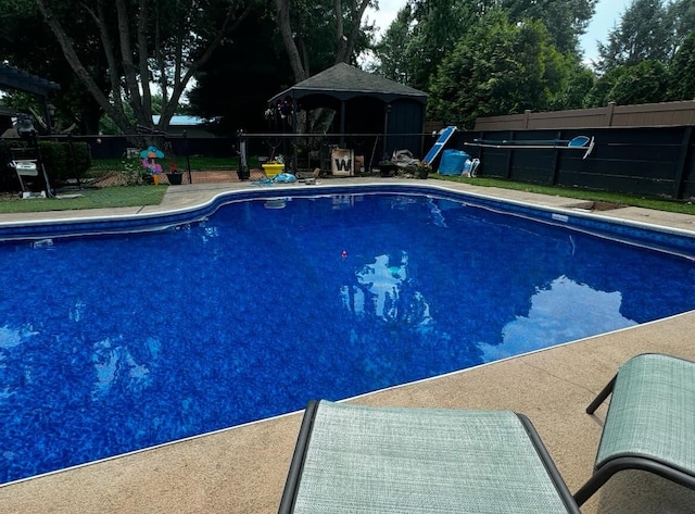 view of pool with a gazebo