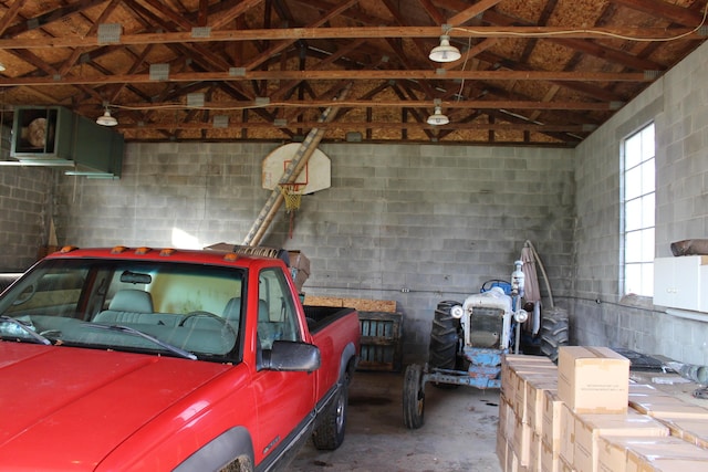 9370 Moon Rd, Saline, MI 48176 - garage featuring concrete block wall