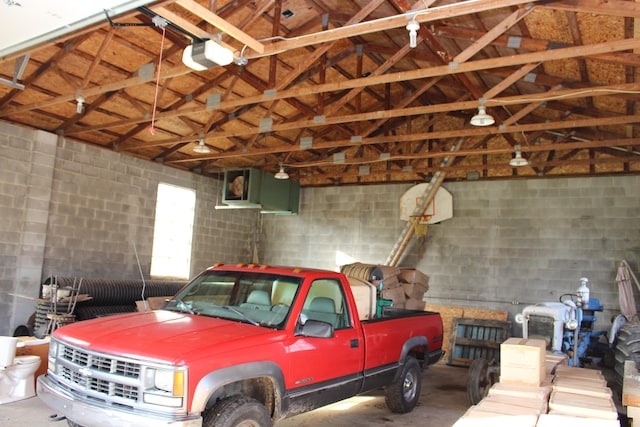 garage featuring a garage door opener