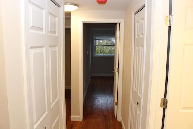 9370 Moon Rd, Saline, MI 48176 - hall featuring dark wood-style floors