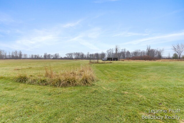 view of yard with a rural view