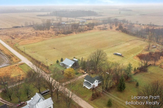 drone / aerial view featuring a rural view