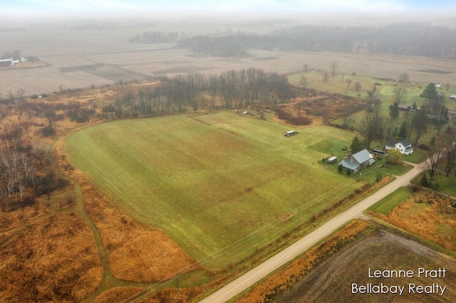 aerial view with a rural view