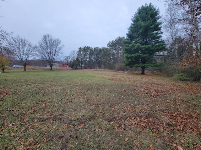 view of yard with a rural view