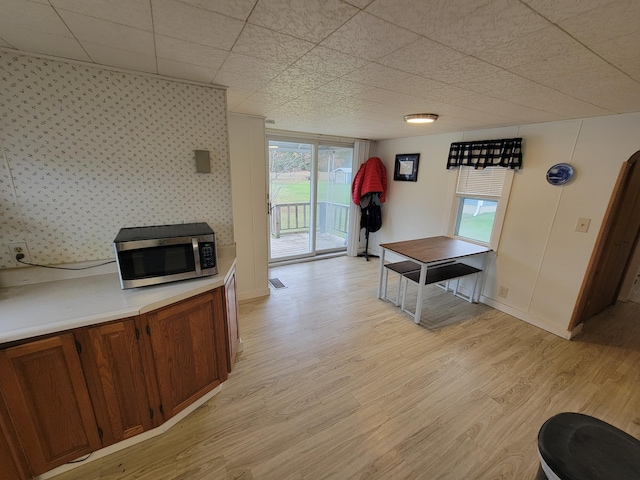 kitchen with light wood-type flooring