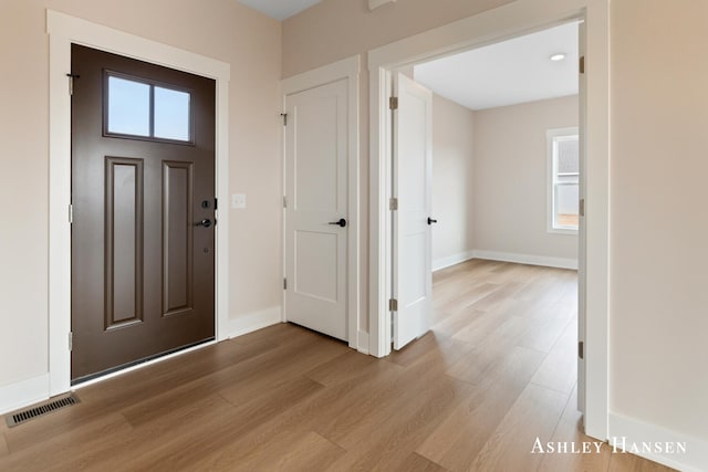 entryway featuring light hardwood / wood-style flooring