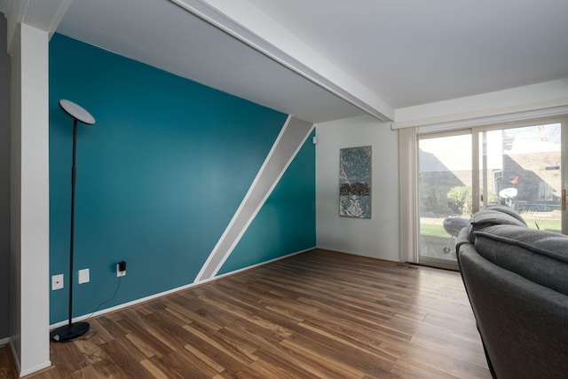 living room with wood-type flooring