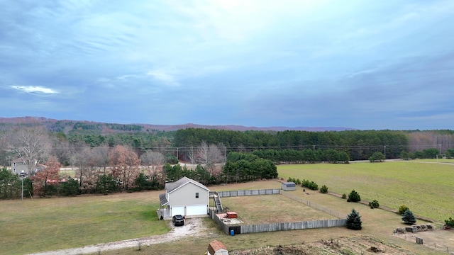 bird's eye view featuring a rural view