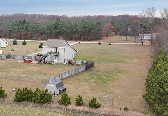 aerial view with a rural view