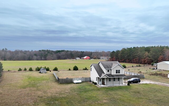 bird's eye view with a rural view