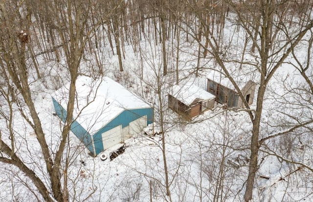 view of snowy aerial view