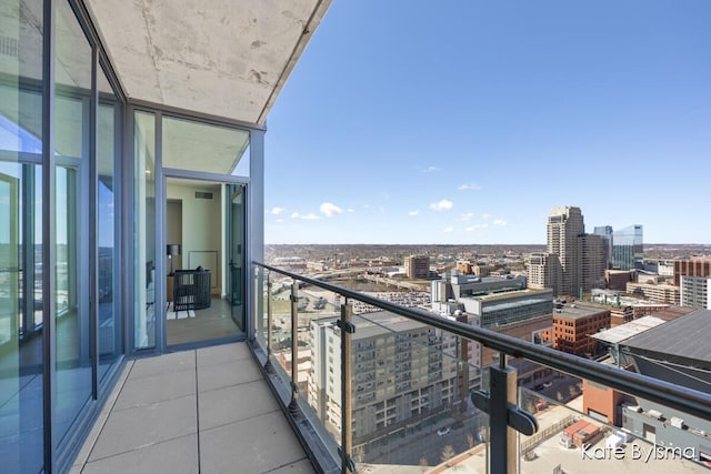 balcony with a view of city