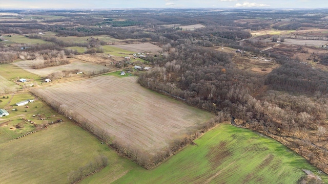 bird's eye view featuring a rural view