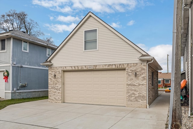 exterior space featuring a garage