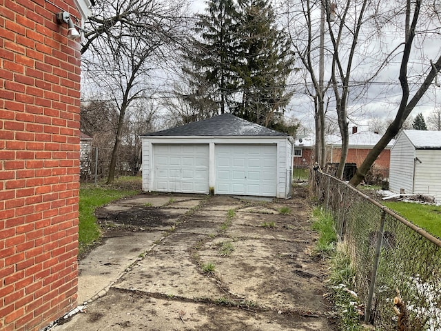 view of garage