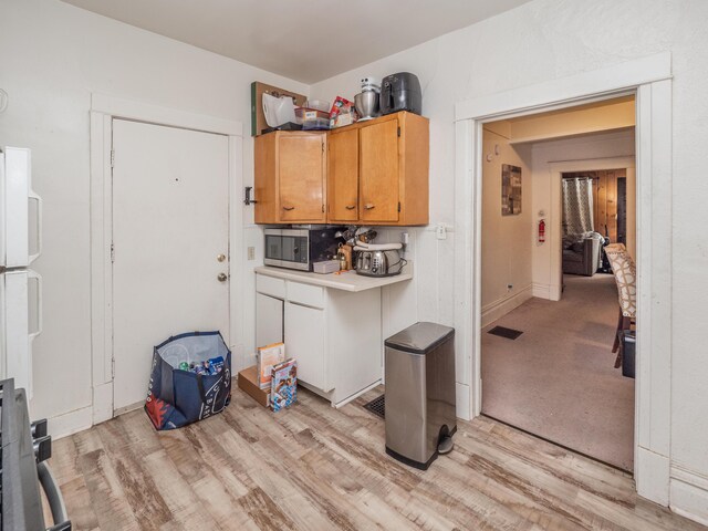 kitchen featuring light wood-type flooring